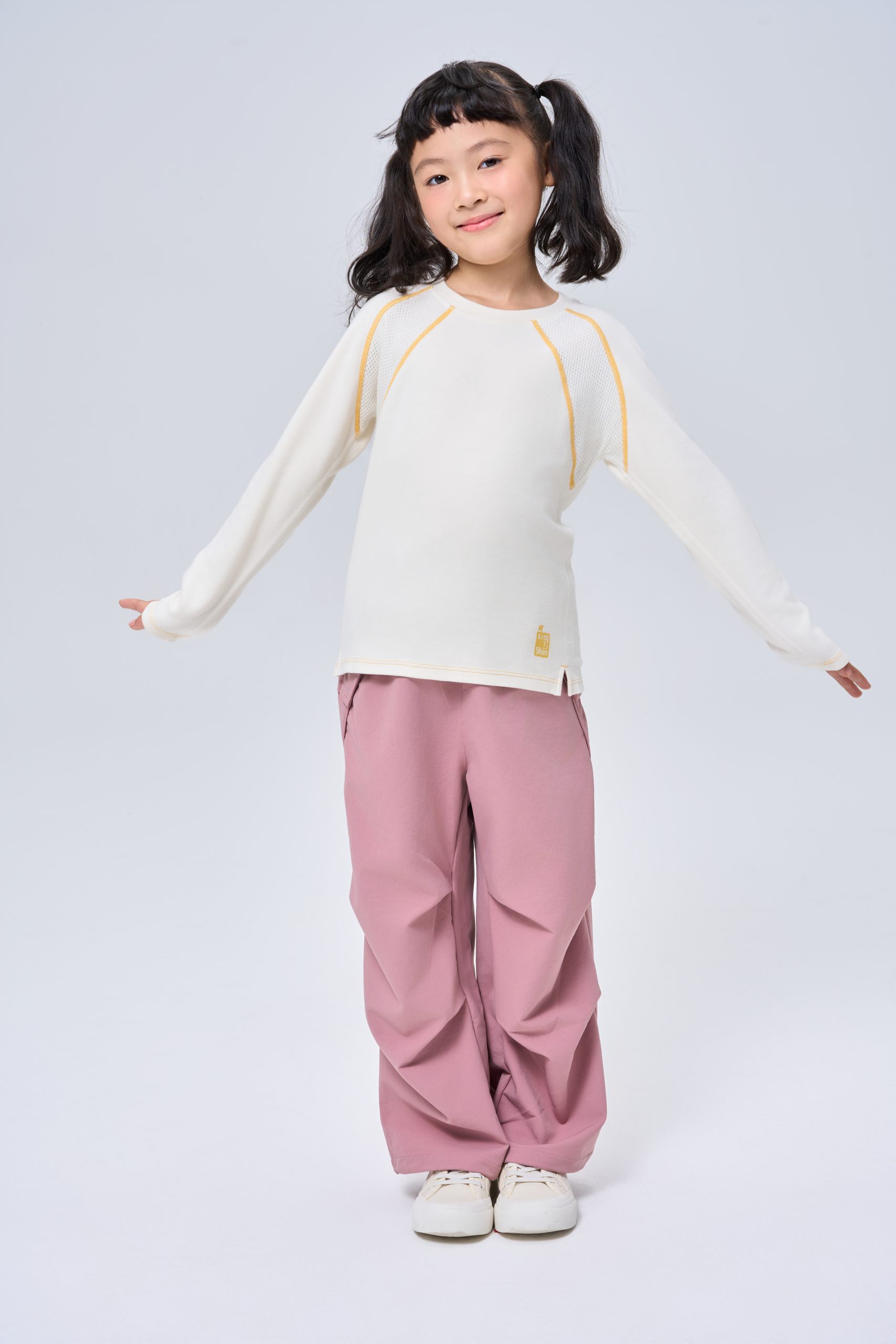 Warm Ginger Color Block Breathable Mesh Thermal Top - Image 4