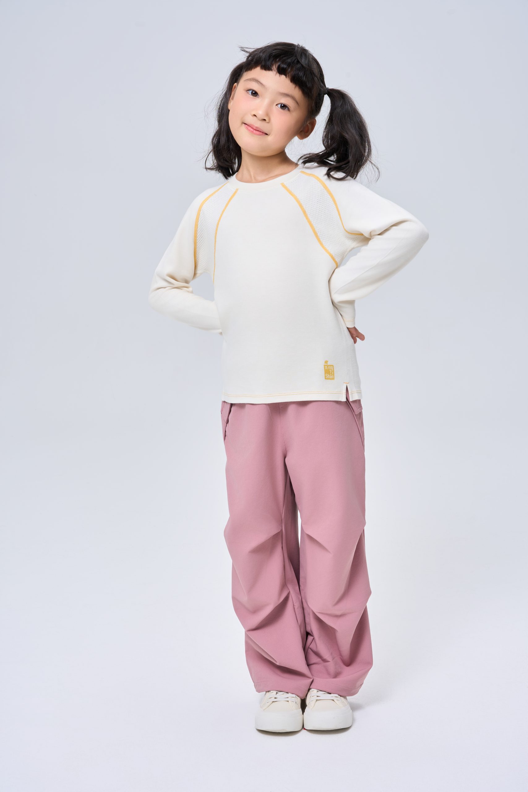 Warm Ginger Color Block Breathable Mesh Thermal Top - Image 3